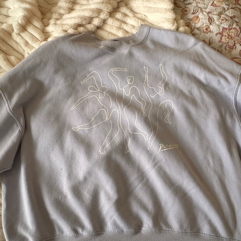 PacSun Light Blue Artistic Sweatshirt